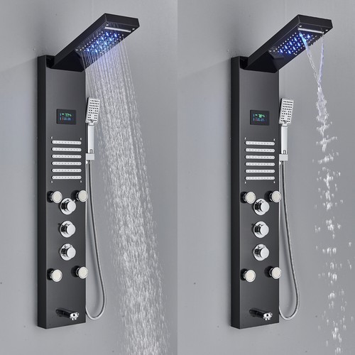 LED Panel de Ducha Moderna Acero Inoxidable Columna de Hidromasaje Para Baño - Imagen 4 de 207