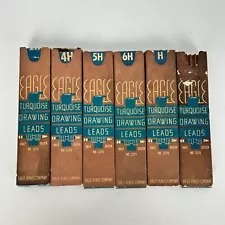 Eagle Pencil Co Vintage Turquoise Drawing Leads 6 boxes Not Full See Notes