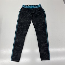 Under Armour Black Blue Camo Print Heatgear Compression Leggings Boys Size L