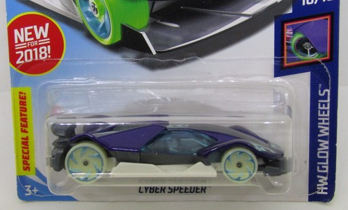 Cyber Speeder Purple Hot Wheels Glow Wheels Diecast Car NEW - Picture 2 of 3