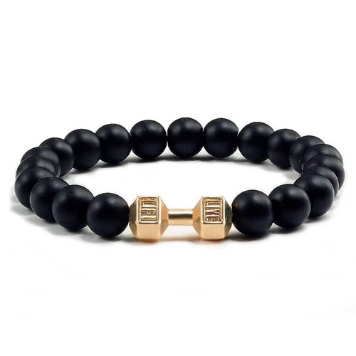 Gym Dumbbells Beads Bracelet Natural Stone Barbell Energy Weights Bracelets for - Picture 66 of 123