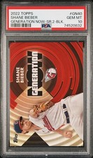2022 Topps Generation Now #GN-40 Shane Bieber PSA 10 GEM MINT Black /299
