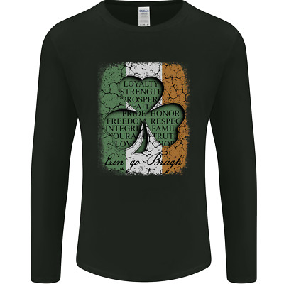 St Patricks Day Shamrock 3 Leaf Clover Herren Langarm T-Shirt