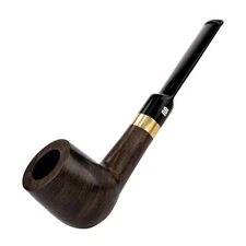Ebony Wooden Tobacco Pipe Straight 9mm Stem Smoking Pipe With 10 Free Accessorie