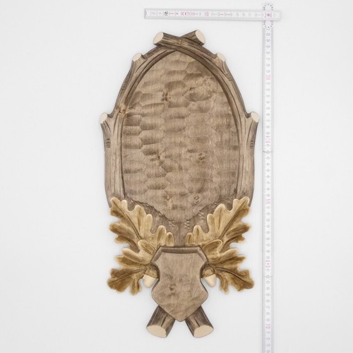 geschnitztes Trophäenschild Hirsch Geweih Schild für Reh hell getönt GH 49 cm - Imagen 6 de 7