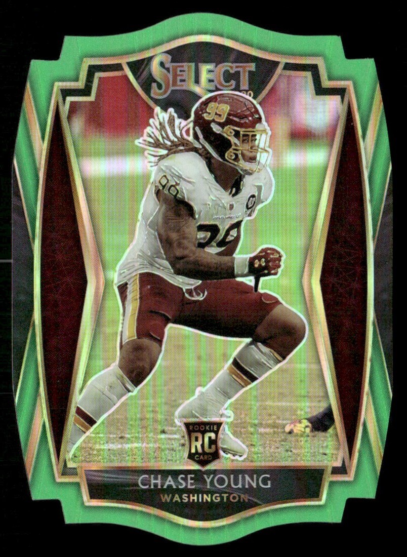 2020 Panini Select Die-Cut Neon Green Rookie Chase Young #164 GS1