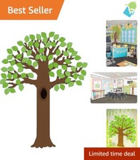 Large 7-Panel Polka Dot Leaves Bulletin Board Tree - 6ft Educational Display