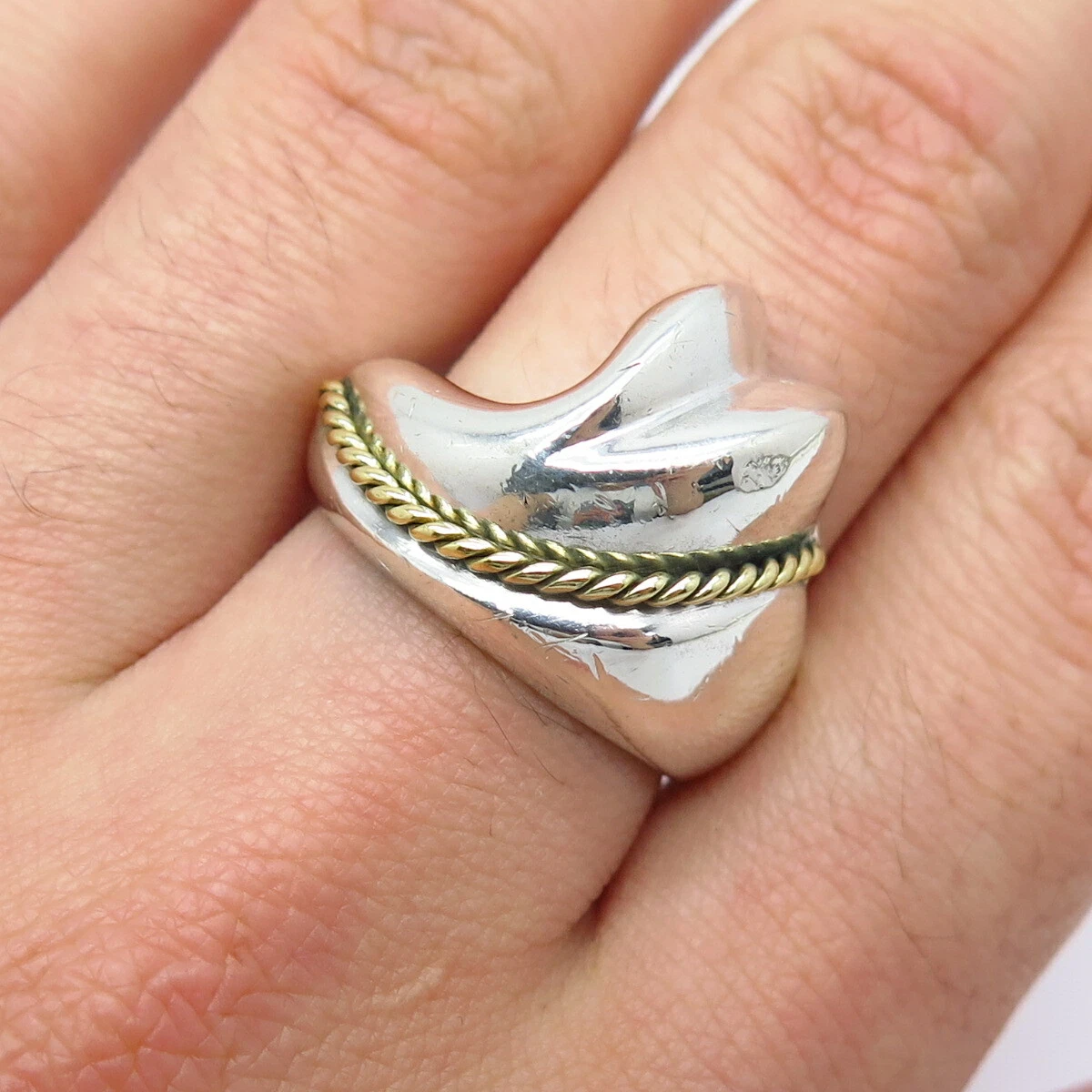 Silver cheap twisted ring