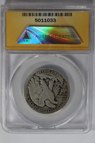 1921-S .50 ANACS VG8 Walking Liberty, Lady Liberty Half - Picture 2 of 2