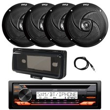 JVC KD-T92MBS Marine CD Receiver, 4x 8" 320W Speakers, Cover Black , Antenna