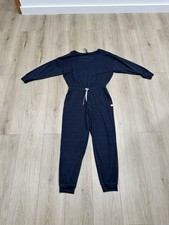 Vuori Lux Long-Sleeve Romper in Midnight Heather Blue jumpsuit size S VW438