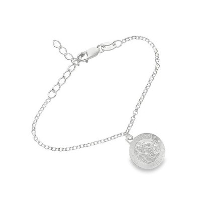925 Silver St. Christopher Belcher Bracelet - 5.5'' - 2.4g