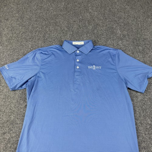 Camisa Polo Holderness & Bourne Para Hombre XL Azul Rayas Golf TPC Elastizada - Imagen 2 de 11