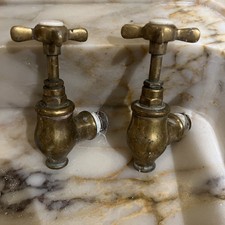 Pair Lefroy Brooks Globe / Bath Taps Brass