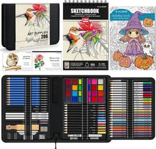206pcs Art Set Professional Drawing Painting Supplies Kit for Adults Kids Artist