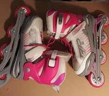 Bladerunner Adjustable Inline Skates Youth Size 5 8 Pink/Grey as is
