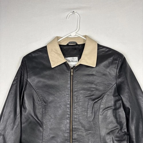 Vintage Vera Pelle Leather Jacket Men's 46 Black Biker Bomber Coat Made In Italy image 12