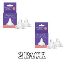 Lansinoh NaturalWave Baby Bottle Nipples 100 Soft, PACK OF 2 / 4 COUNT