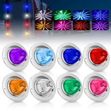 2x LED Watermelon Marker Lights + Brackets Flash Indicator Lamp for Semi Truck