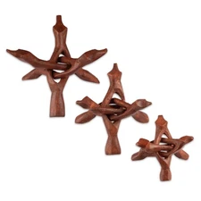 Wooden Tripod Stand, Abalone Shell, Spheres, Geodes Crystal Holder, 3 Sizes