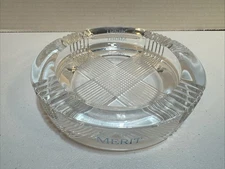 VINTAGE MERIT LARGE HEAVY CIGARETTE GLASS ASHTRAY MCM - EXCELLENT!