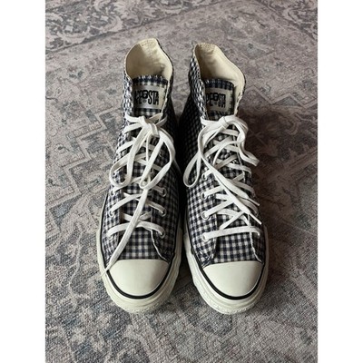 BAPE Sta Turnschuhe Herren Größe UK 8,5 schwarz kariert High Top Japan A Bathing Ape