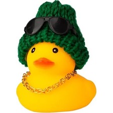 Rubber Duck, Yellow Duck Car Dashboard Decorations Accessories with B-green