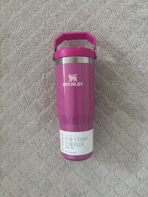 #ad hot pink glitter sparkly stanley water bottle with straw $50.00