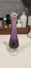 Vtg Fenton Plum Opalesent Hobnail Swung Bud Vase 7 1/2 Inches Tall Gorgeous EC