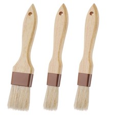 3 Pcs Pastry Brush, Natural Bristle Basting small and middle, Wood