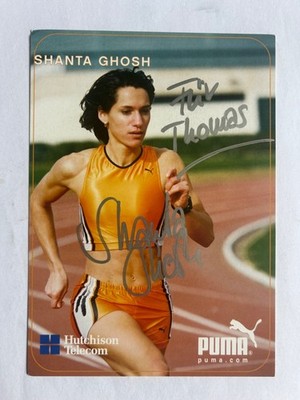 orig. sign. Autogrammkarte Leichtathletik Olympia Shanta Ghosh