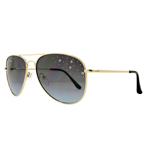 Aviators Mirrored Sunglasses Metal Frame Women Men UV400-Charcoa Crysal on Glass - Picture 2 of 3