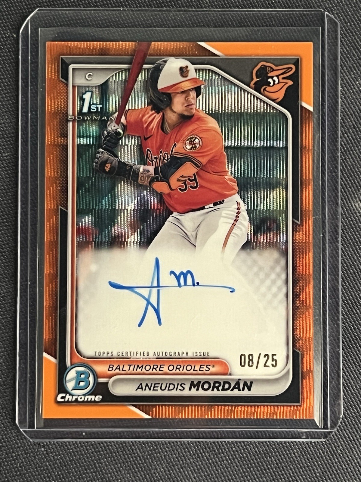 2024 Bowman - Chrome Auto Aneudis Mordan #CPA-AMO Hta Orange Wave 1st 8/25