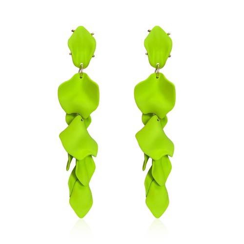 Long Acrylic Rose Petal Earrings Dangle Exaggerated Flower Earrings Drop Stateme