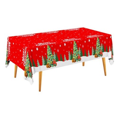 Christmas Table Decorations Christmas Tree Disposable Tablecloth Waterproof P...