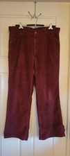 Vthg 70's Mens Maroon Rust Colored Cords Wide Leg Waist Size 34 No Size Tag