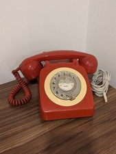 Vintage Strawberry & Cream GPO 706 Telephone Converted BT Plug Red Ivory White