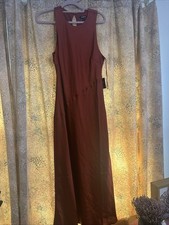 Express Satin High Neck, Slip Dress New With Tags Burnt Orange Size Large