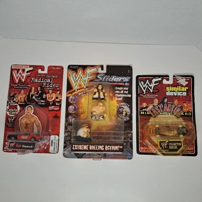 WWF Lot of 3 Items, Sliders, Skateboard, & Radical Rides (Ken shamrock) NIB - Image 1 of 2
