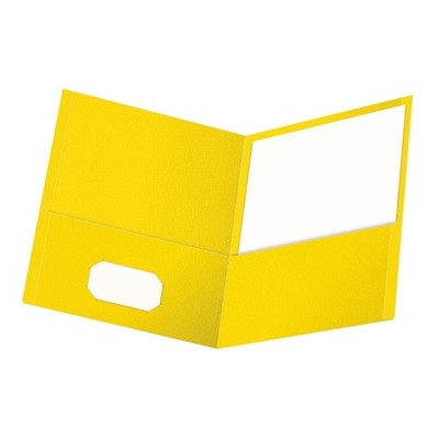 Oxford Twin-Pocket Folders, Textured Paper, Letter Size, Yellow, Holds 100 Sh...