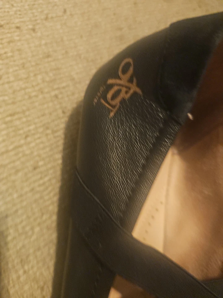 Mujer OTBT Anora Cuero Negro Ballet Cruzado Elástico Pisos Talla 11 Foto 3 de 4