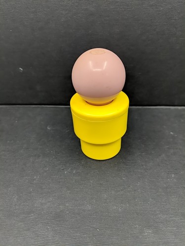 Vintage 1974 Fisher Price Jumbo Little People 3 pollici ragazzo capelli ricci - Foto 2 di 3