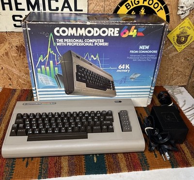 Commodore 64 Vintage 64K Memory Computer w/ Box & Power Supply (untested)