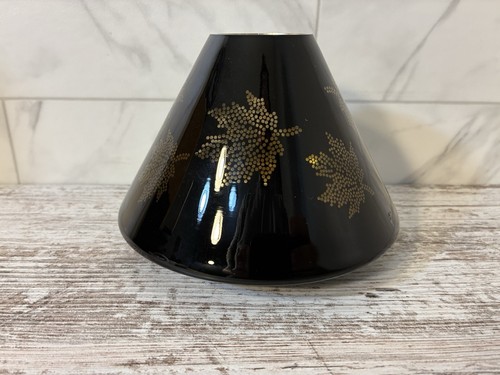 Yankee Candle Jar Shade Flicker Leaves Dots Black Autumn Leaf Gold Inside - Bild 1 von 7