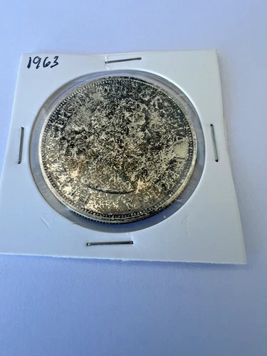 1963 Canada Silver Dollar. 80%. Elizabeth II. Toned Coin