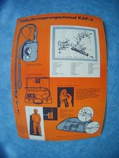 GST Lehrtafel Fallschirm 1967-DDR-13 Sprungautomat KAP-3+14 Verzögerungsspringen