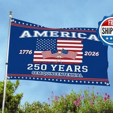 Baccessor 250th Anniversary America Flag 3x5 FT Double Sided 1776-2026