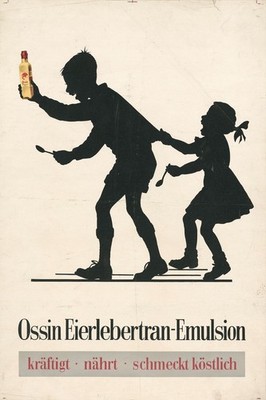   Vintage Advertising Poster - Ossin Eierlebertran Emulsion - 24x36  - Premium