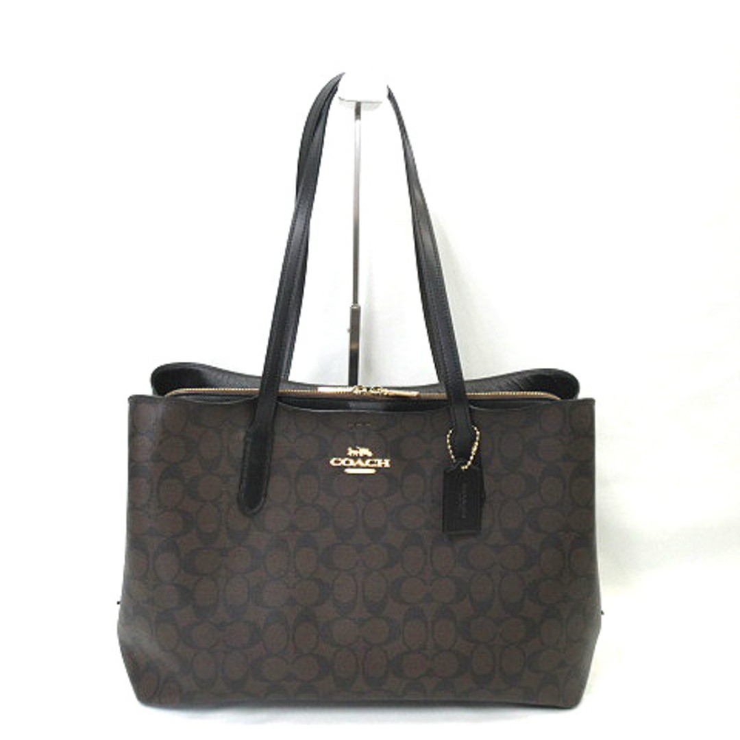 希少✨OLD COACH Tote bag one shoulder USA Auth Coach Signature Tote Bag One Shoulder Brown PVC