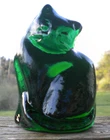 Blenko Glass Cat Figurine - Clover